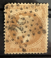 FRANCE 1867 - Canceled - YT 28a - 10c - 1863-1870 Napoléon III Lauré