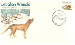 (GG 35) Australia FDC (2 Covers With Different Postmarks) Endangered Species / Thylacine (now Extinct) - Otros & Sin Clasificación