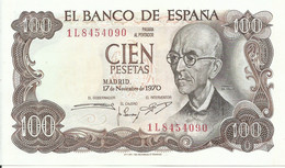 ESPAÑA, BILLETE  100 PESETAS,  AÑO  1970, SIN CIRCULAR - 100 Pesetas