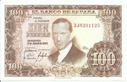 ESPAÑA, BILLETE  100 PESETAS,  AÑO  1953 , SIN CIRCULAR - 100 Pesetas