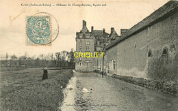 37 Cléré, Chateau De Champchevrier Façade Sud, Femme Et Cygnes... Affranchie Cachet Bleu, Vallet1904 - Cléré-les-Pins