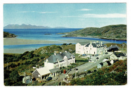 Ref 1460 - Postcard - Morar Village Railway Station Telephone Box & Isle Of Rum - Scotland - Inverness-shire
