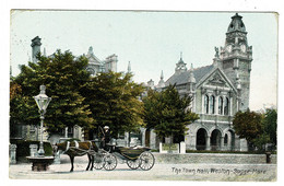 Ref 1460 - 1907 Wrench Postcard - Horse & Cart Outside The Town Hall Weston-Super-Mare - Weston-Super-Mare