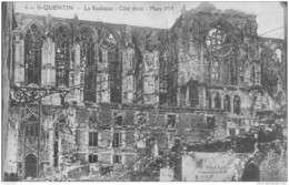 SAINT QUENTIN LA BASILIQUE  COTE DROIT    MARS 1919 - St. Quentin En Yvelines
