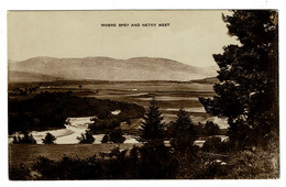 Ref 1462 - Early Postcard - Where The Spey & Nethhy Meet - Strathspey Moray Scotland - Moray