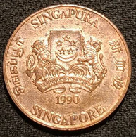 SINGAPOUR - SINGAPORE - 1 CENT 1990 - KM 49 - ( Blason Haut ) - Singapour