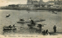 St Malo * Aviation * L'hydroaéroplane Hydravion REP , Pilote Aviateur Molla , Au Départ - Saint Malo