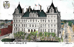 [DC12528] CPA - NEW YORK - ALBANY - STATE CAPITOL - Viaggiata 1908 - Old Postcard - Albany