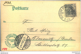 DRESDEN DEUTSCHE STÄDTEBAUAUSSTELLUNG 1903 Auf Offizieller Postkarte Mit 5 Pfg. Germania - Máquinas Franqueo (EMA)