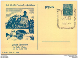 1956, Privatganzsache 10 Pfg. Fünfjahresplan Briefmarkenausstellung HALLE (Saale) - Other & Unclassified