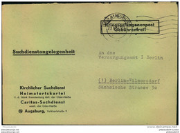 1954, Vordruckbrief "Kriegsgefangenenpost Gebührenfrei!" Ab AUGSBURG - Other & Unclassified