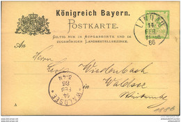 1886, 5 Pfg Ganzsachenkarte Mit Privatem Zudruck Rückseitig Ab LINDAU - Postwaardestukken