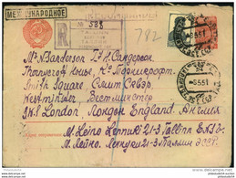 1951, 1 Rub. Entire With Additional 10 Kop. Worker Registered From TALLINN To England - Covers & Documents