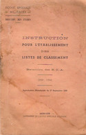 SAINT -CYR    INSTRUCTION Pour L'ÉTABLISSEMENT Des LISTES De CLASSEMENT Bataillon Des EOA (1939-1940) - Other Plans