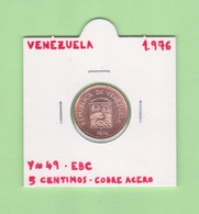 VENEZUELA   5 CENTIMOS  1.976  Cobre-Acero  Y#49   EBC/XF  DL-12.550 - Venezuela