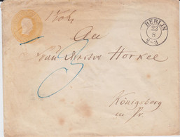 Preußen Ganzsache U 3B K2 Berlin N Königsberg Ostpreußen Nachgebühr Ca 1852 - Postal  Stationery