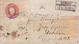 Preußen Ganzsache U 1 A Ra3 Berlin StPE VIII N Potsdam Ca 1852 - Postal  Stationery