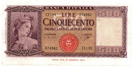 Italia - 500 Lire 1961 - Italia      ---- - Andere & Zonder Classificatie