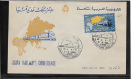 Thème Trains - Egypte - Enveloppe - TB - Trains