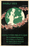 Paris 1er 4ème * 1925 Exposition Philatélique Internationale Au Pavillon De Marsan 107 Rue De Rivoli * Entier Postal - Briefmarken (Abbildungen)