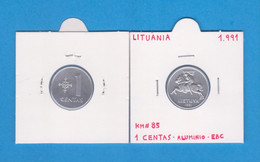 LITUANIA  1  CENTAS  1.991  ALUMINIO  KM#85   EBC/XF    T-DL-12.561 - Litouwen