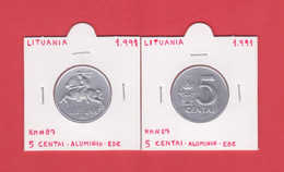 LITUANIA  5  CENTAI  1.991  ALUMINIO  KM#87   EBC/XF    T-DL-12.563 - Lithuania