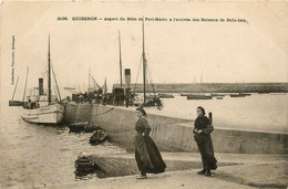 Quiberon * Le Môle De Port Maria Et Arrivée Des Bateaux De Belle Ile * Le Vapeur VILLE DU PALAIS - Quiberon