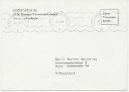 1983, Briefumschlag Des Königlichen Hauses, Schweden – Gebühr Bezahlt Mit Selt. Maschine-Stempel „STOCKHOLM BAN / K“ - Service