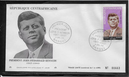 Thème Kennedy - Centrafricaine - Enveloppe - TB - Kennedy (John F.)