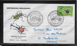 Thème Insectes - Madagascar - Enveloppe - TB - Other & Unclassified