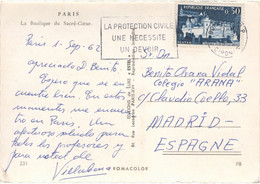 30C REMPARTS DE VANNES TARIF CARTE POSTALE ETRANGER + DE 5 MOTS 3/09/62 - 1961-....