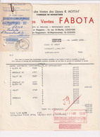 Comptoir Des Ventes Fabota - Leuven 1958 - Factuur - Kleidung & Textil