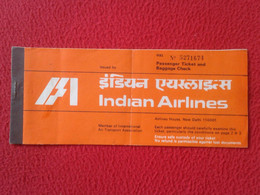 TARJETA DE EMBARQUE...PASSENGER TICKET AND BAGGAGE CHECK CHEKING AIR LINES INDIA LINEAS AÉREAS AIRLINES AVIATION INDIAN. - Carte D'imbarco