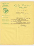 Cafés Fins - Cafés Paulista - Armando De Godoy - Bruxelles - Letter 1934 - Alimentaire