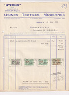 Utexmo Deerlijk - Usines Textiles Moderne - 1959 - Factuur - Kleidung & Textil