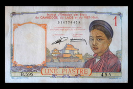 # # # Banknote Aus Französisch Indochina (French Indochine) 1 Piaster AUNC- # # # - Indochine