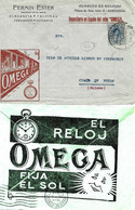 Carta De Zaragoza A Suiza 1916. Publicidad De Relojería Omega, Censura Y Llegada - Horlogerie