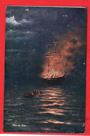 FIRE AT SEA    TUCK SERIES  Pu 1905 - Tuck, Raphael