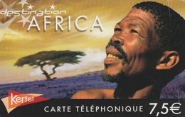 France,  FR-PRE-KER-0327C, €7.5, Kertel, Destination Africa, 2 Scans. - Prepaid: Mobicartes