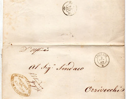 1867  LETTERA CON ANNULLO LOGRATO  BRESCIA + COMUNALE CORZANO - Dienstmarken