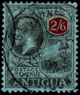 Antigua 1921 SG 59  2/6d Black And Red/blue   Wmk Mult Crown CA    Perf 14   Used Cds Cancel - 1858-1960 Colonia Britannica