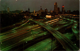 Ohio Cincinnati Skyline View At Night - Cincinnati