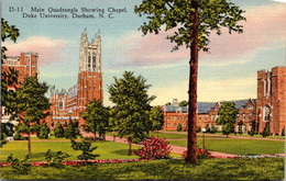 North Carolina Durham Main Quadrangle Showing Chapel Duke University Curteich - Durham