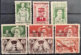 INDOCHINE - MLH/canceled - VIETNAM DU NORD 1945 - 9 Overprinted Stamps - Neufs