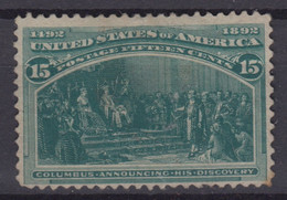 ETATS UNIS D'AMERIQUE USA : RARE COLOMB 15 CENTS VERT N° 89 NEUF SANS GOMME - Unused Stamps