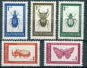 1891 Bulgaria 1968  Animales   Mariposas  Insects ** MNH STAG BEETLE , GROUND BEETLE  , SCARAB BEETLE , SATURNID MOTH - Butterflies