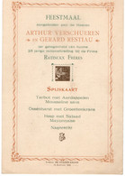 4 Menu  Firma Ratinckx Frères Imprimeur Lithografie Lokaal De Gulden Kroon Feestmaal Onder Werkgezellen 1920 -1921-1924 - Menus