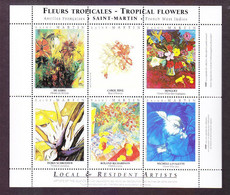 FRANCE TIMBRE. BLOC FEUILLET. ...................ANTILLES FRACAISES SAINT MARTIN FLEURS TROPICALES - Blocs & Carnets