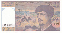 FRANCE BILLET 20 FR DEBUSSY - 20 F 1980-1997 ''Debussy''