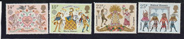 Great Britain. 4 Mint Stamps Of 1986. Scott # 933-936. 1980. Folklore. Fêtes. St Valentin. Dancers. Medieval Mummers. - Carnival